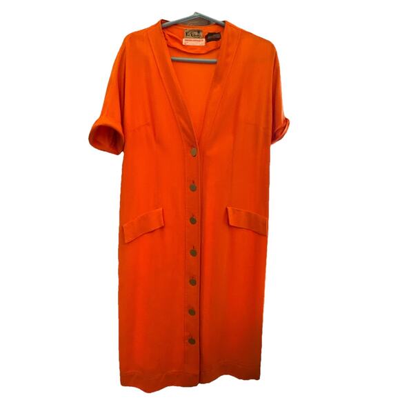 80s Fred Rothschild Orange Dress Fits M-L Western Screen Costume Hollywood - Picture 15 of 16